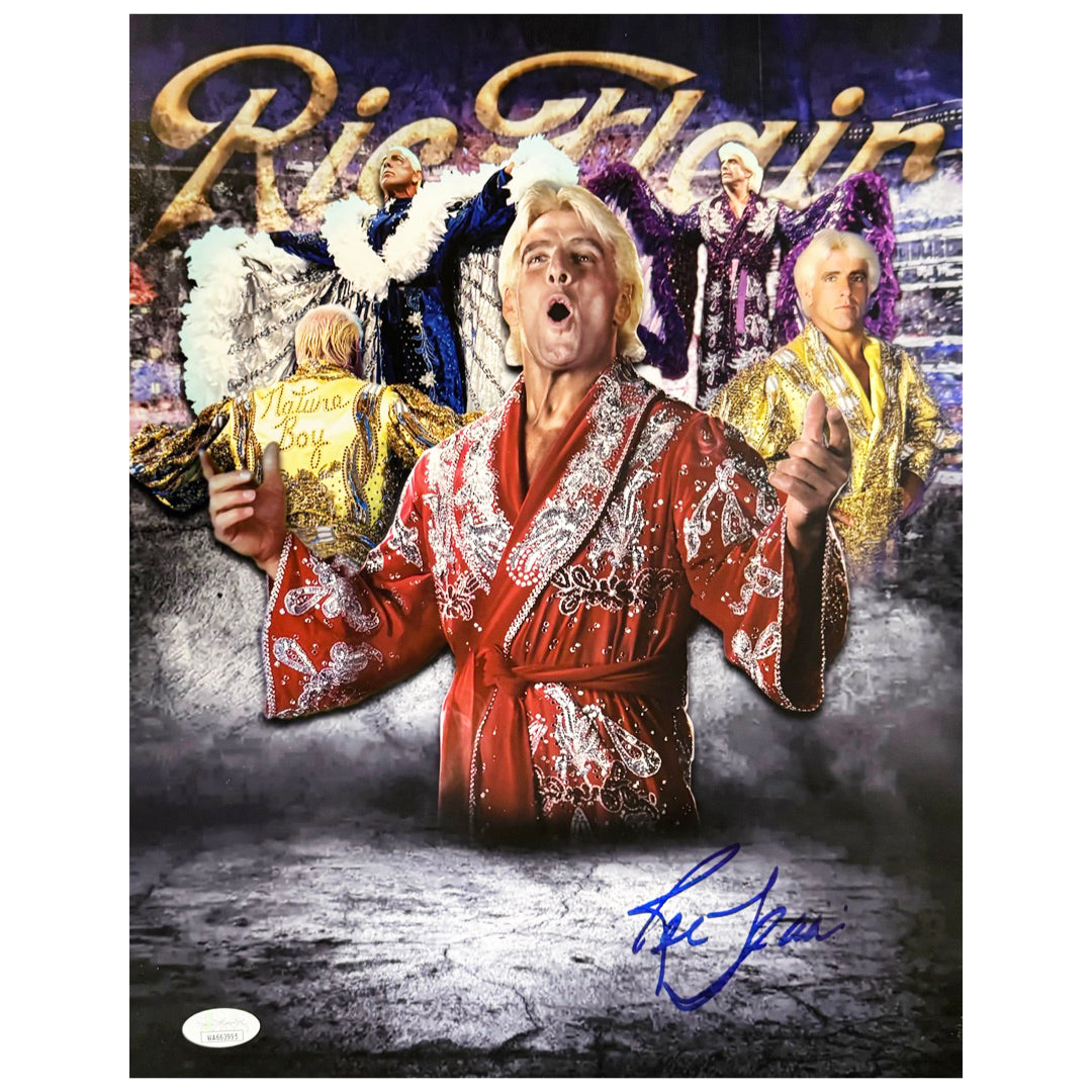 Ric Flair Signed Nature Boy Collage Wrestling 11X14 Photo Pose 1 (Jsa)