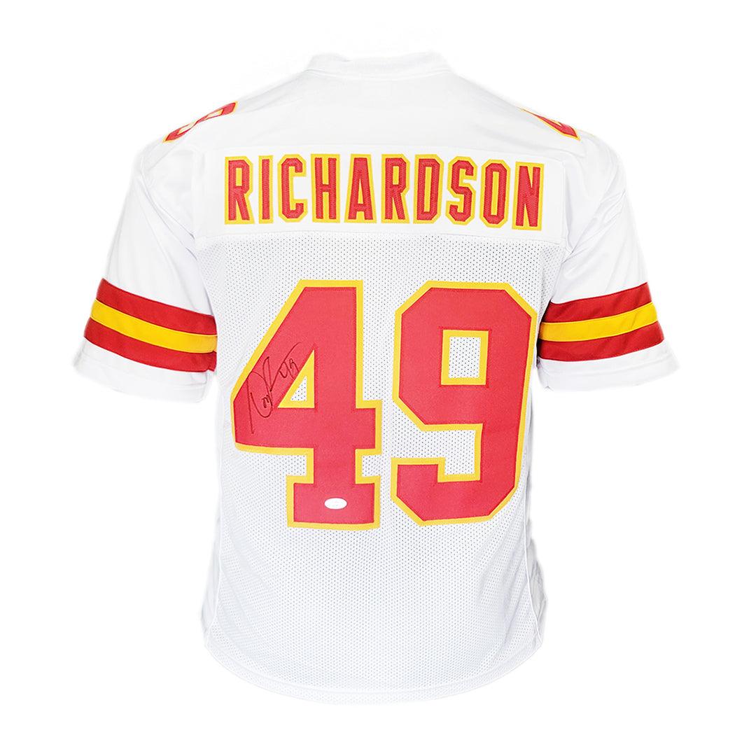 Tony Richardson Signed Kansas City White Football Jersey (Jsa)