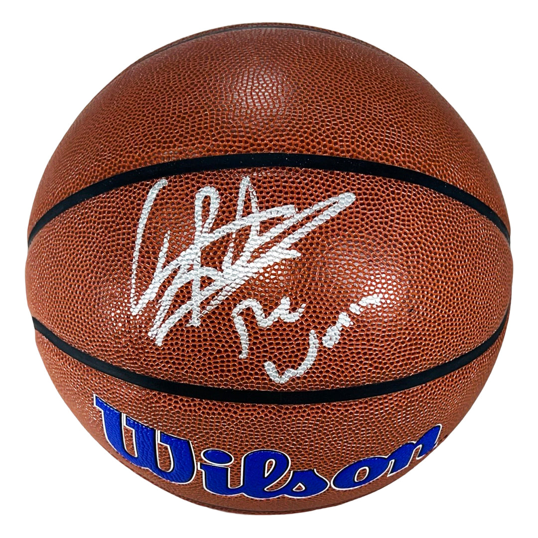 Dennis Rodman Signed The Worm Inscription Detroit Pistons Wilson NBA Team Logo Basketball (Jsa)