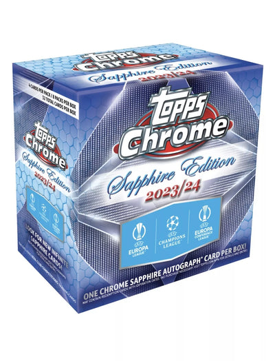 Soccer Topps 2023-24 Topps Chrome Uefa Club Competitions Sapphire Box