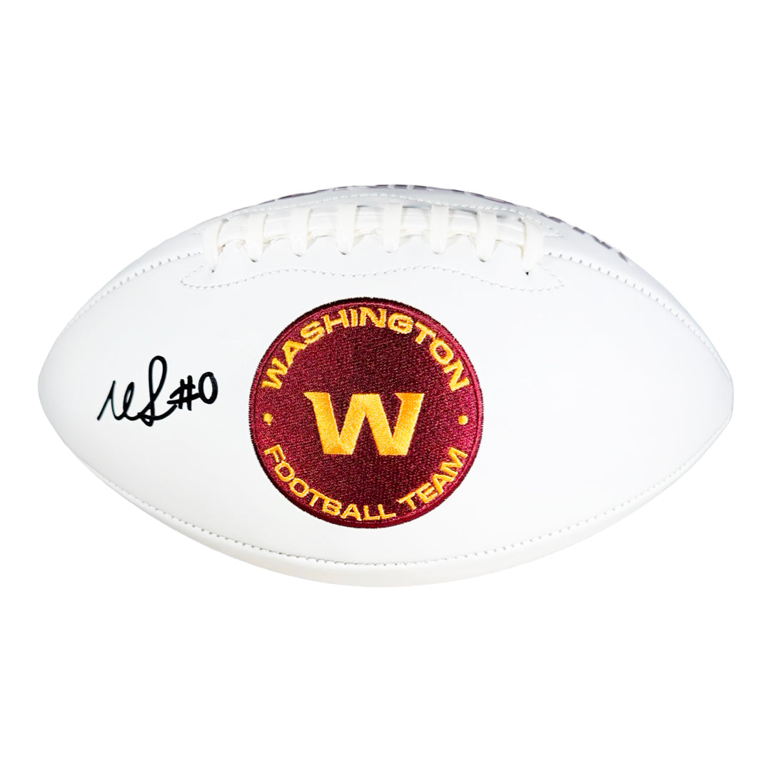 Mike Sainristil Signed Washington Commanders Official NFL Team Logo White Football (Beckett)