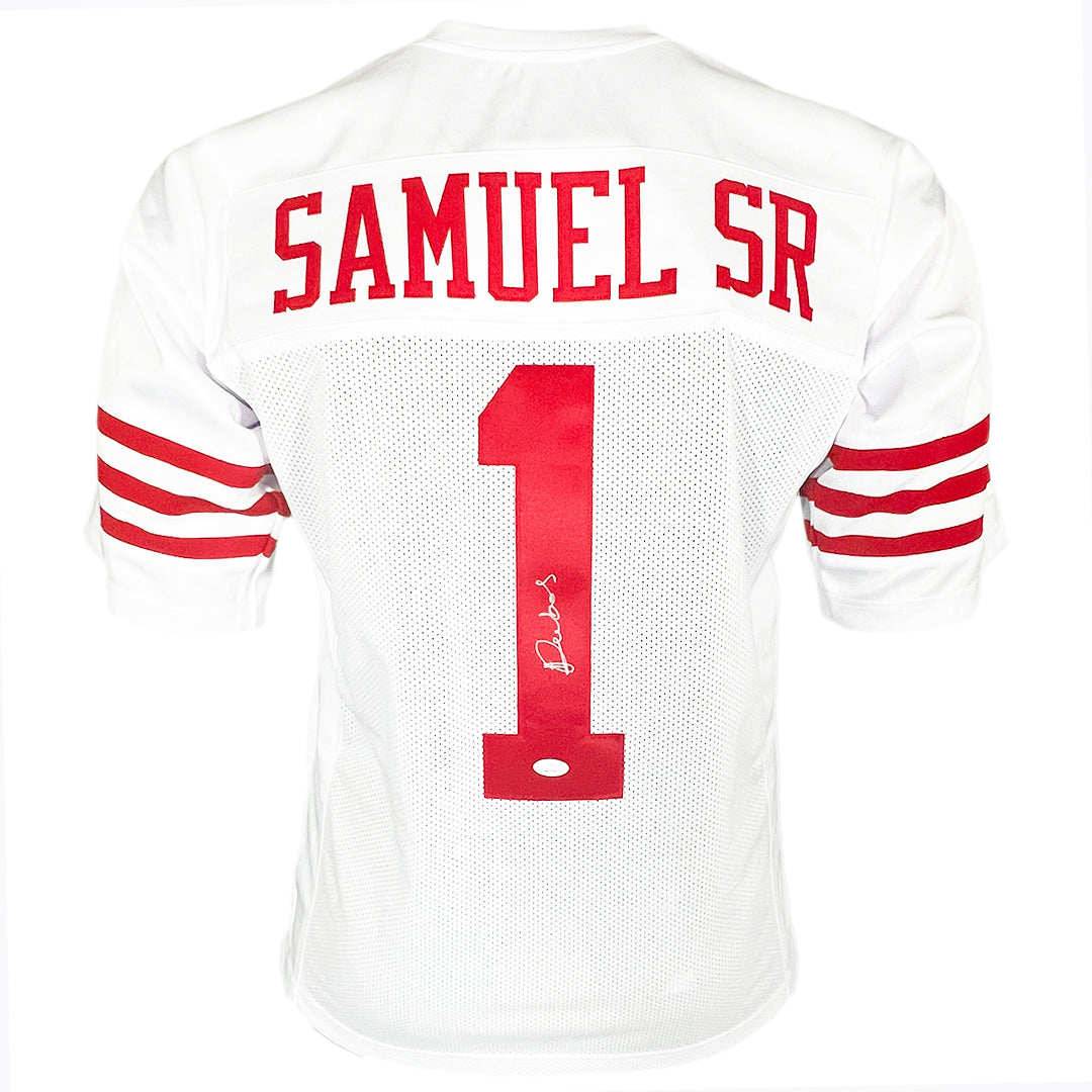 Deebo Samuel Signed San Francisco White Football Jersey (Jsa)