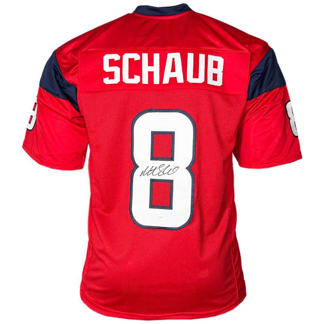 Matt Schaub Signed Houston Red Football Jersey (Jsa)