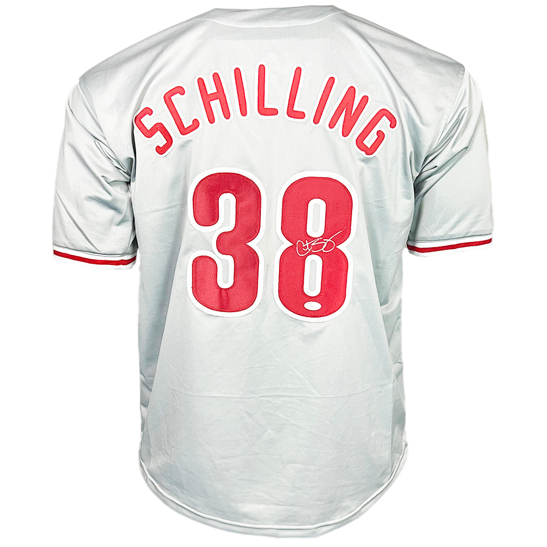 Curt Schilling Signed Philadelphia Grey Baseball Jersey (Jsa)