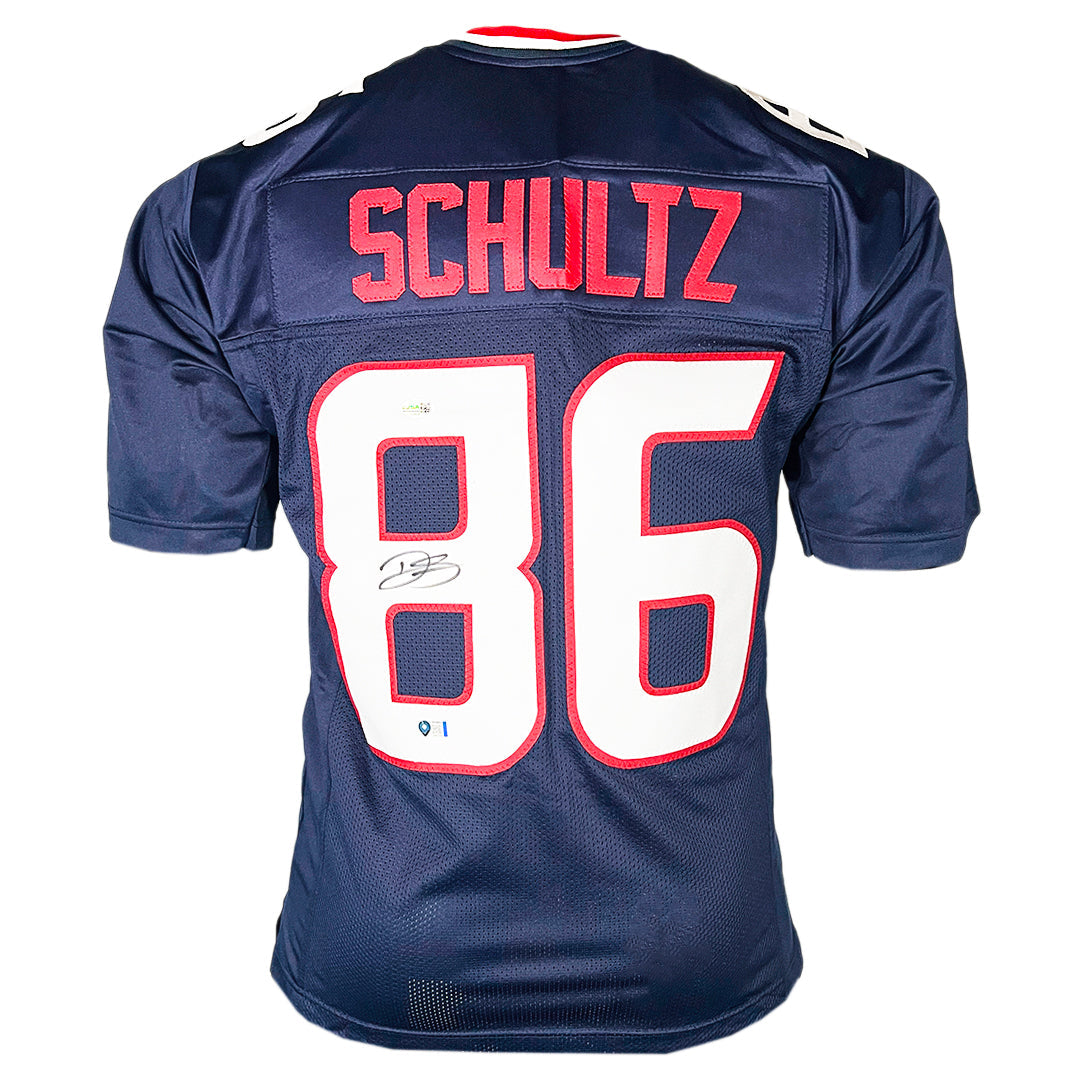 Dalton Schultz Signed Houston Blue Football Jersey (Jsa)
