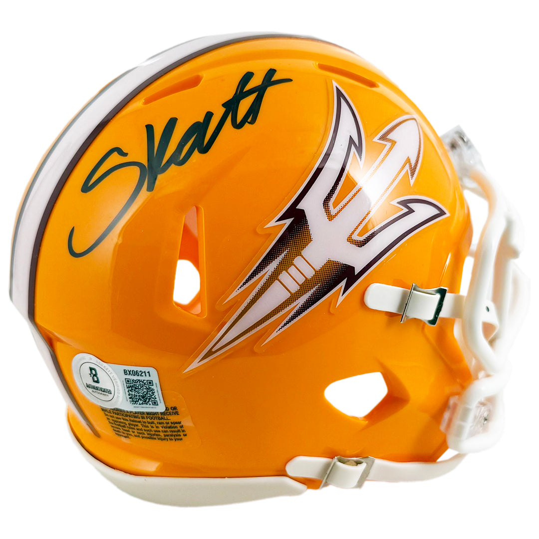 Cameron Skattebo Signed Arizona State Sun Devils Gold Speed Mini Football Helmet (Beckett)
