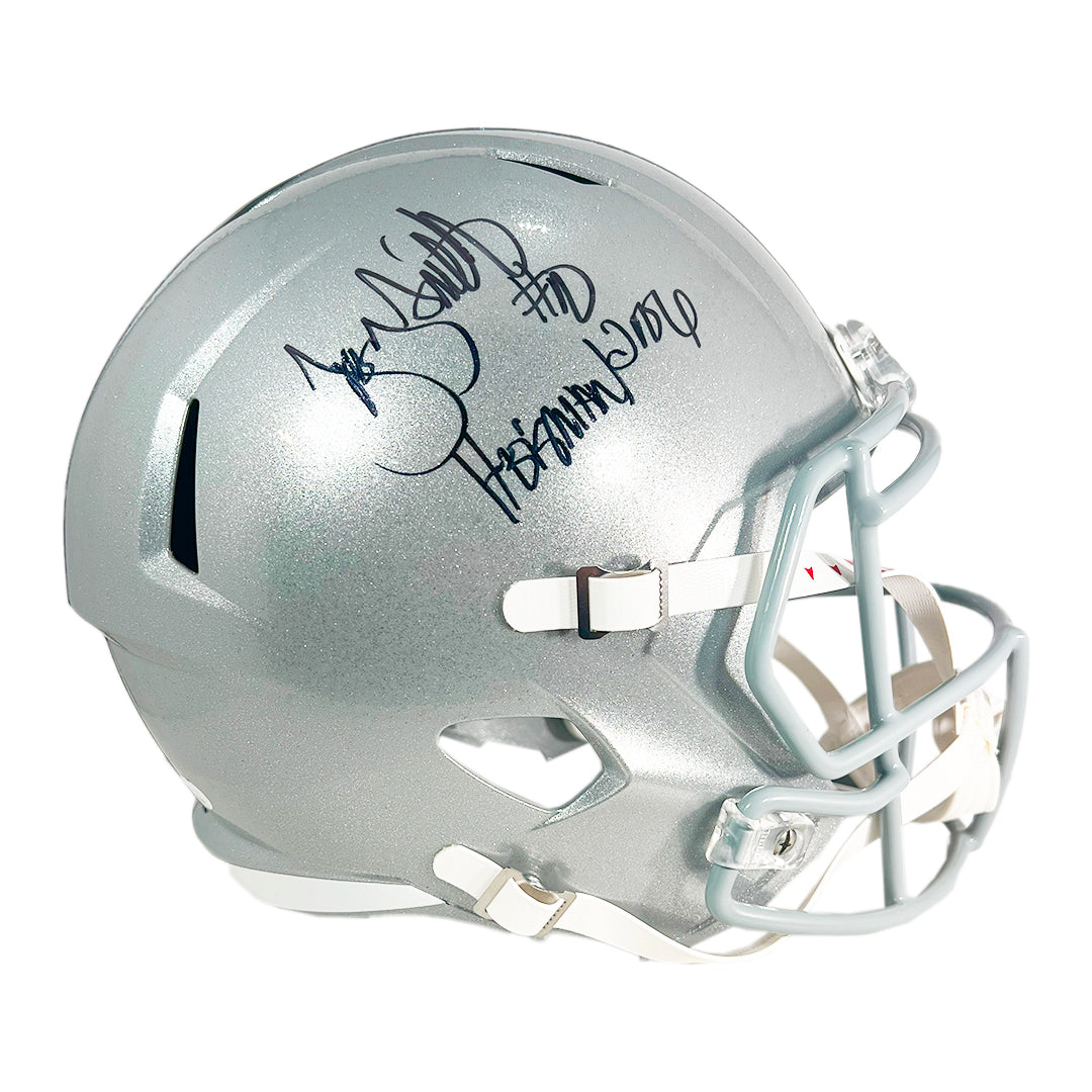 Troy Smith Signed Heisman 2006 Inscription Ohio State Buckeyes Speed Full-Size Replica Football Helmet (Jsa)