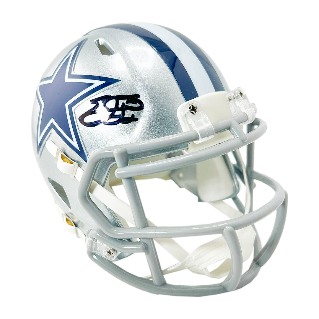 Emmitt Smith Signed Dallas Cowboys Speed Mini Football Helmet Black Ink (Jsa)
