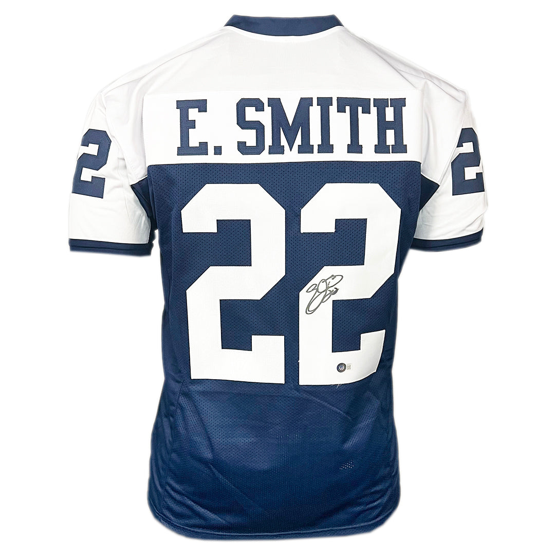 Emmitt Smith Signed Dallas Thanksgiving Football Jersey (Jsa)