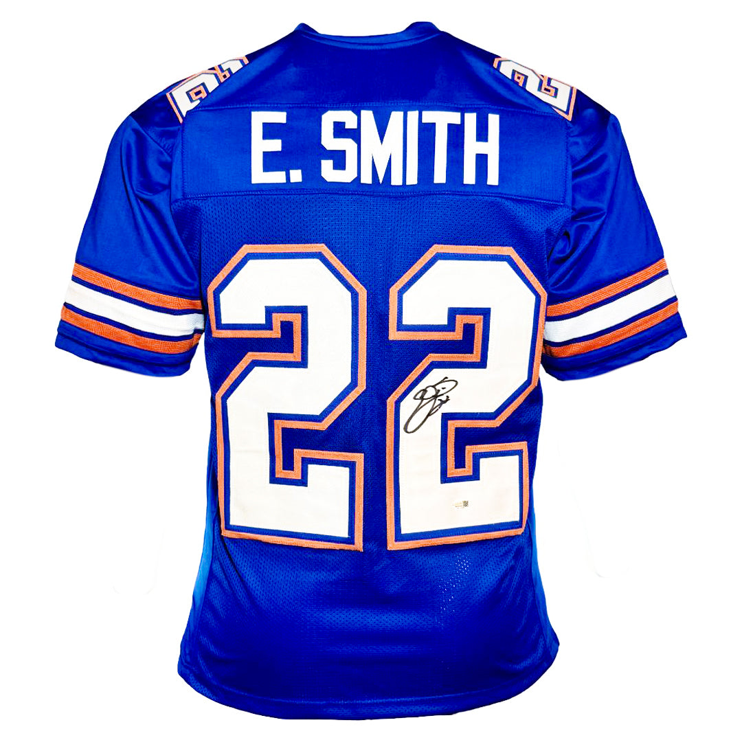 Emmitt Smith Signed Florida College Blue Football Jersey (Jsa)