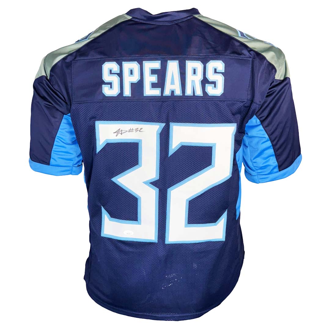 Tyjae Spears Signed Tennessee Navy Football Jersey (Jsa)