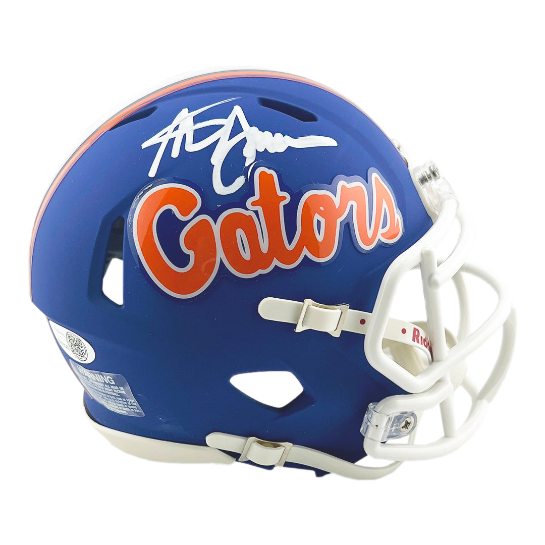 Steve Spurrier Signed Florida Gators Blue Speed Mini Football Helmet (Jsa)