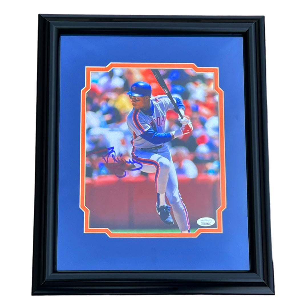 Darryl Strawberry Signed New York Pose 2 Baseball Framed 8X10 Photo (Jsa)