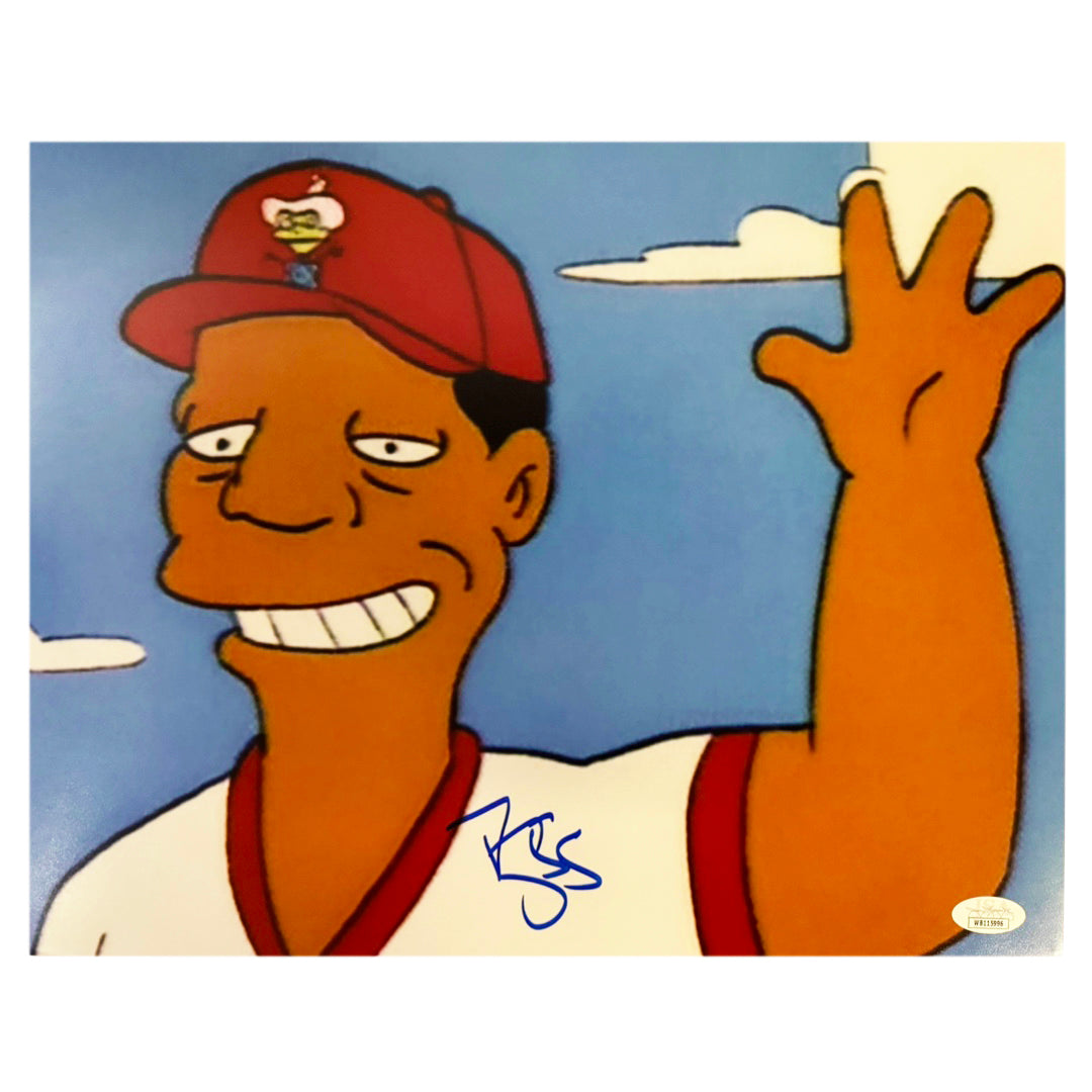 Darryl Strawberry Signed Simpsons 11X14 Baseball Photo (Jsa)