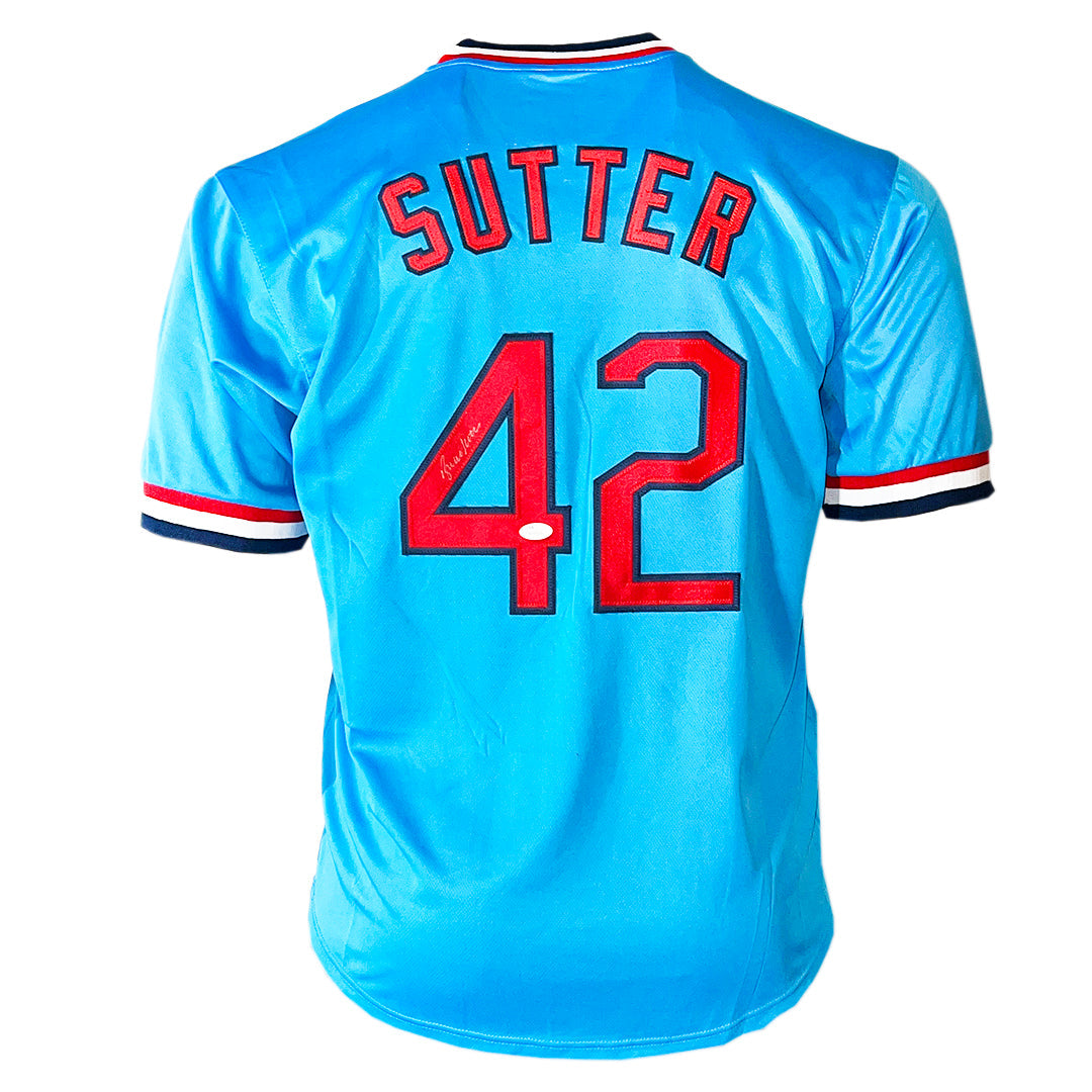 Bruce Sutter Signed St. Louis Light Blue Baseball Jersey (Jsa)