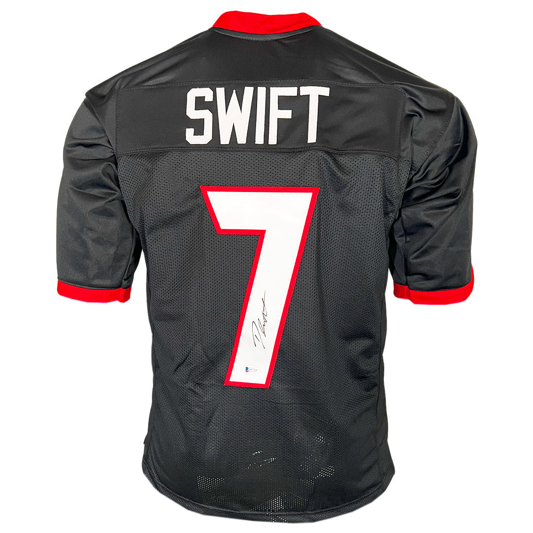 D'andre Swift Signed Georgia College Black Football Jersey (Beckett)