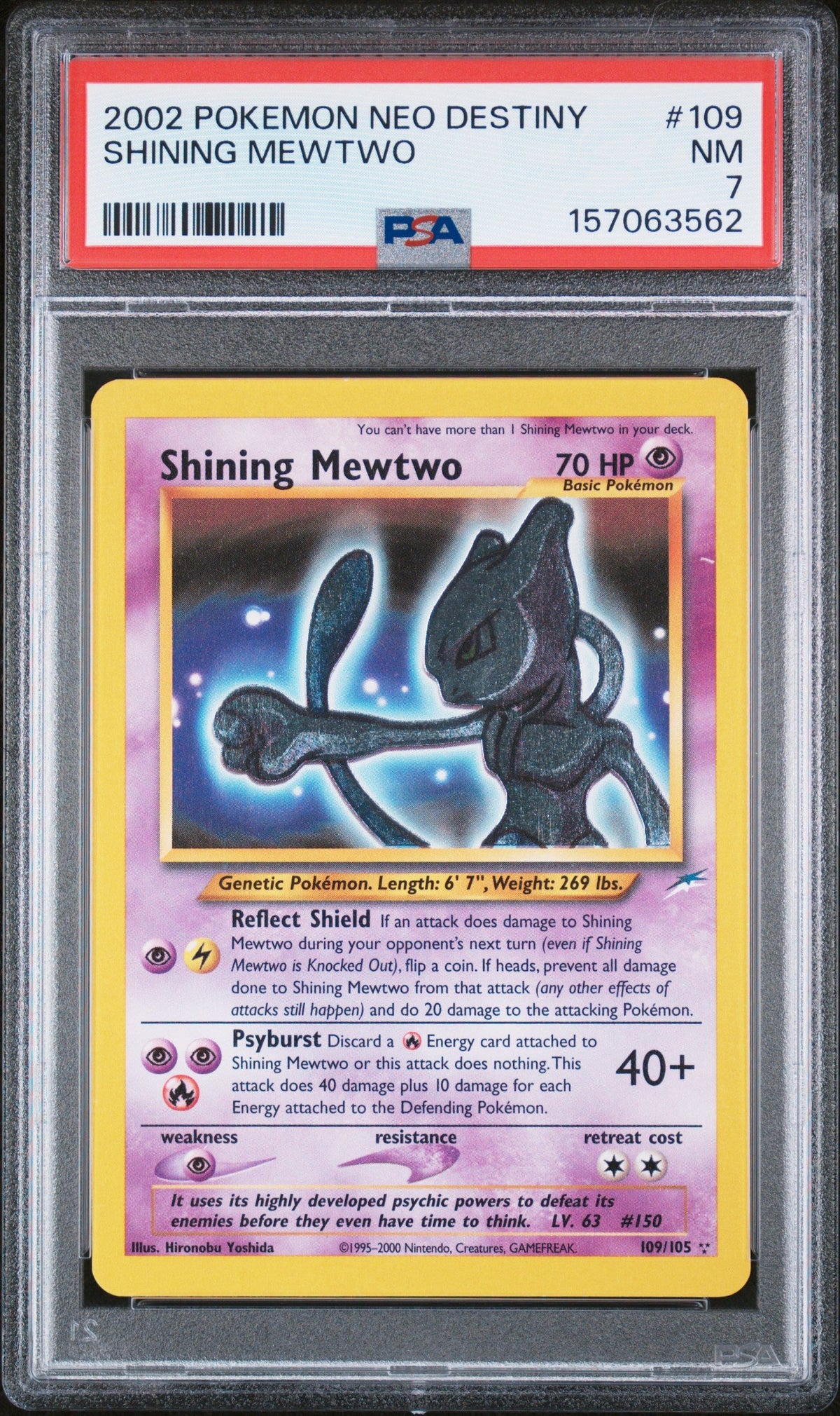 Pokémon PSA 7 Shining Mewtwo #109/105 Neo Destiny Unlimited