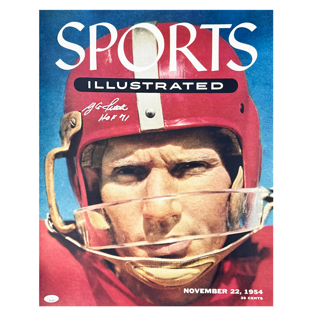 Y.A. Tittle Signed Hof 71 Inscription Sports Illustrated Pose 5 Football 16X20 Photo (Jsa)