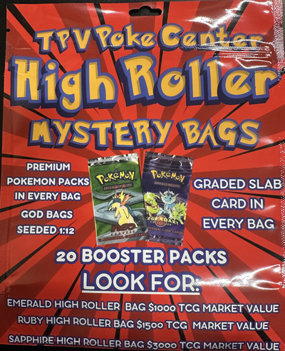 Pokémon Pokemon $499 High Roller Mystery Bag By Tpv Poke - Includes 20 Packs And A Slab