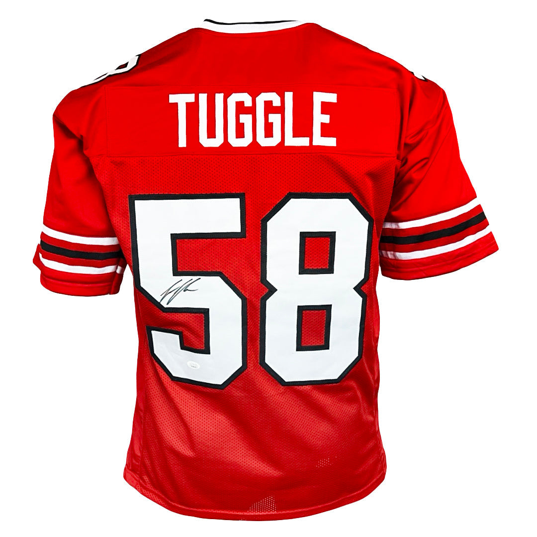 Jessie Tuggle Signed Atlanta Red Football Jersey (Jsa)