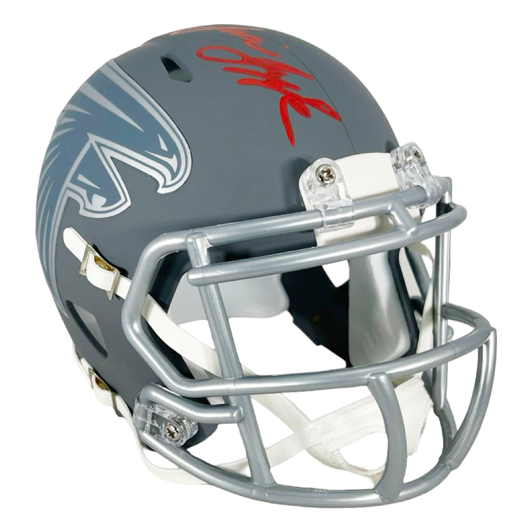 Jessie Tuggle Signed Atlanta Falcons Slate Alternate Speed Mini Football Helmet (Jsa)