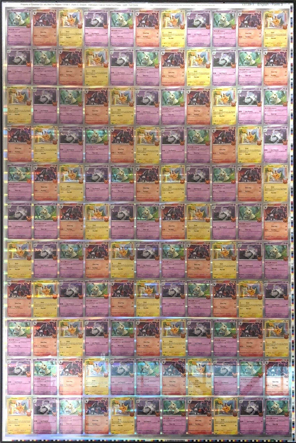 Sports Uncut Sheet Trick Or Trade Card 2023 Foil Cards