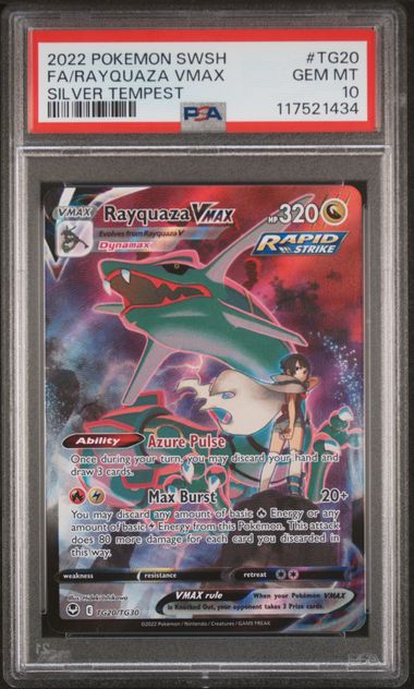 Pokémon Rayquaza VMAX Pokemon Silver Tempest Ultra Rare #Tg20/Tg30 PSA 10