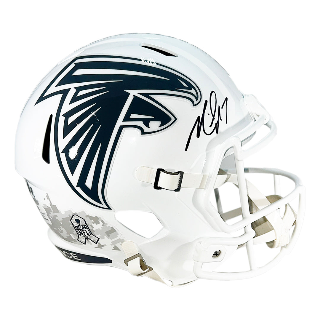 Michael Vick Signed Atlanta Falcons Salute To Service 2024 Full-Size Replica Football Helmet (Beckett)