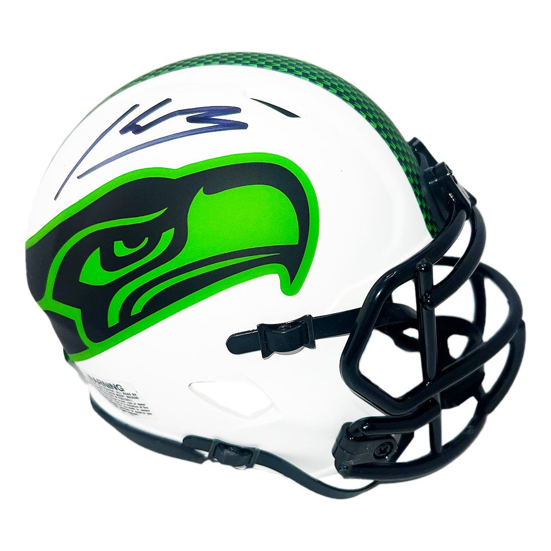 Kenneth Walker Iii Signed Seattle Seahawks Lunar Eclipse Speed Mini Football Helmet (Beckett)