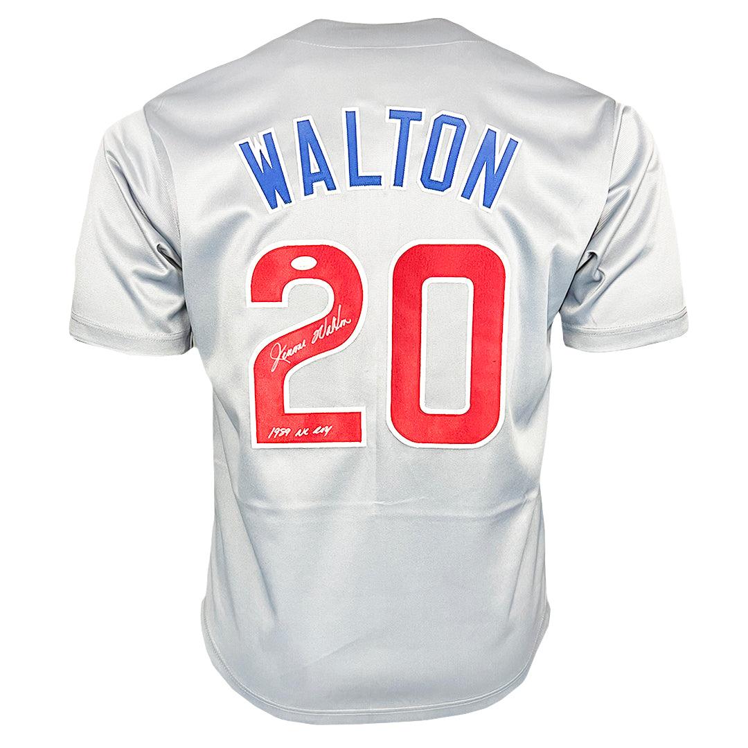 Jerome Walton Signed 1989 Nl Roy Inscription Chicago Grey Baseball Jersey (Jsa)