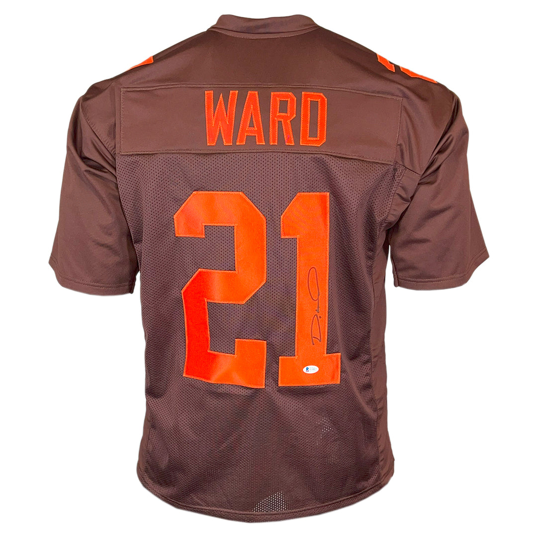 Denzel Ward Signed Cleveland Brown Football Jersey (Beckett)