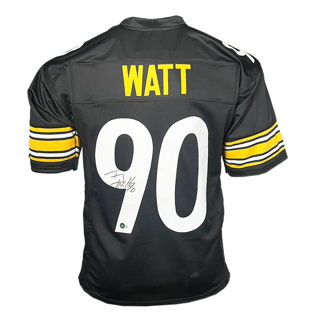 Tj Watt Signed Pittsburgh Black Football Jersey (Beckett)