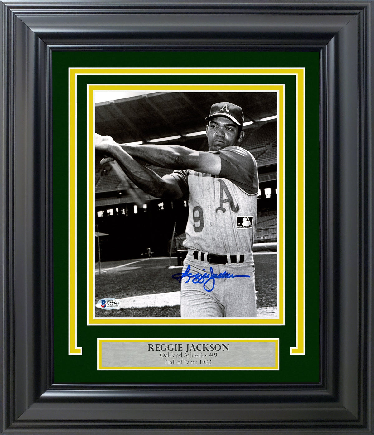 Reggie Jackson Autographed Framed 8X10 Photo Oakland A's Beckett Bas Stock #220494
