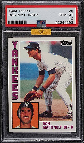 Baseball Topps Don Mattingly 1984 Topps Rookie Card PSA 10 - Mba Gold Diamond Authenticated