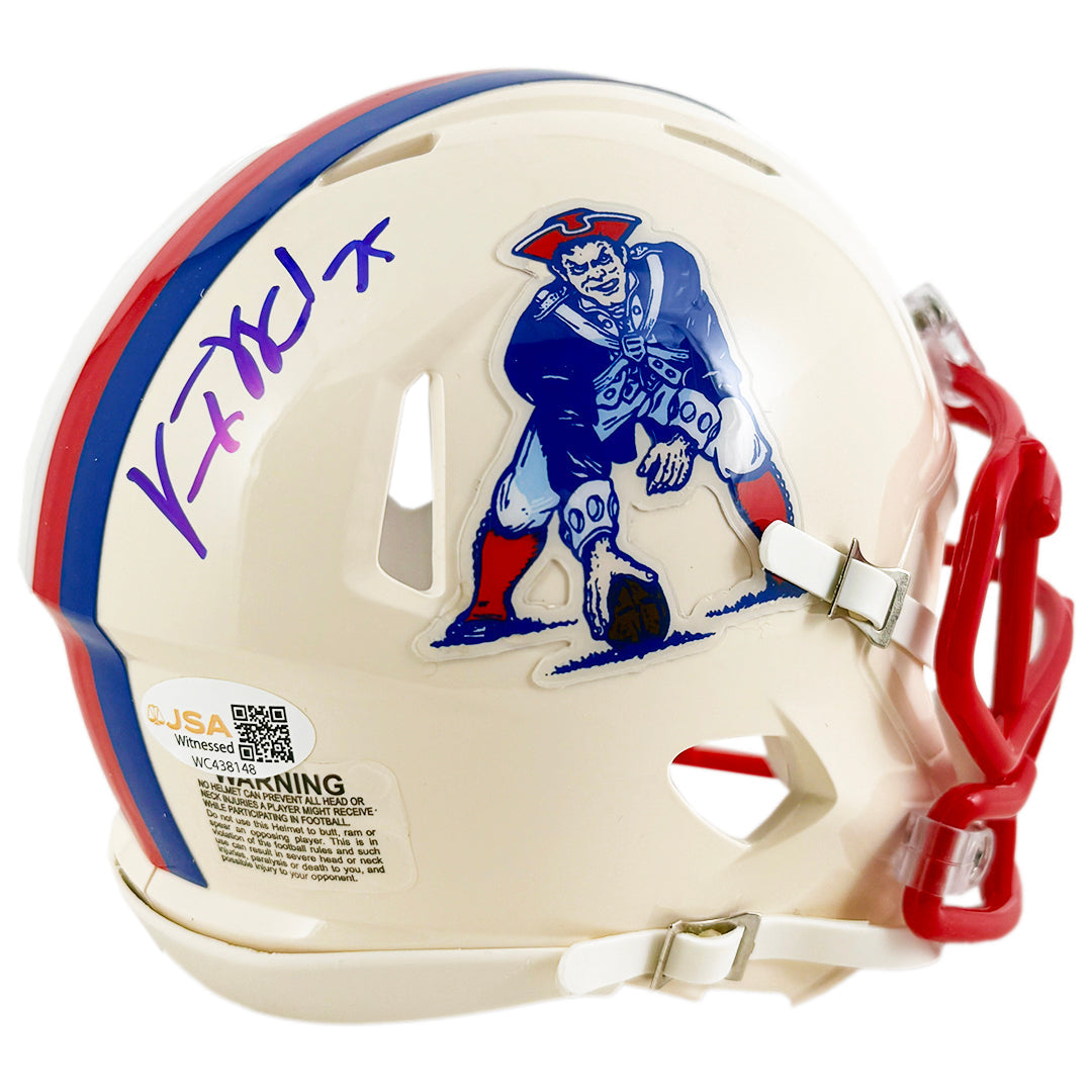 Vince Wilfork Signed New England Patriots Retro Speed Mini Football Helmet (Jsa)