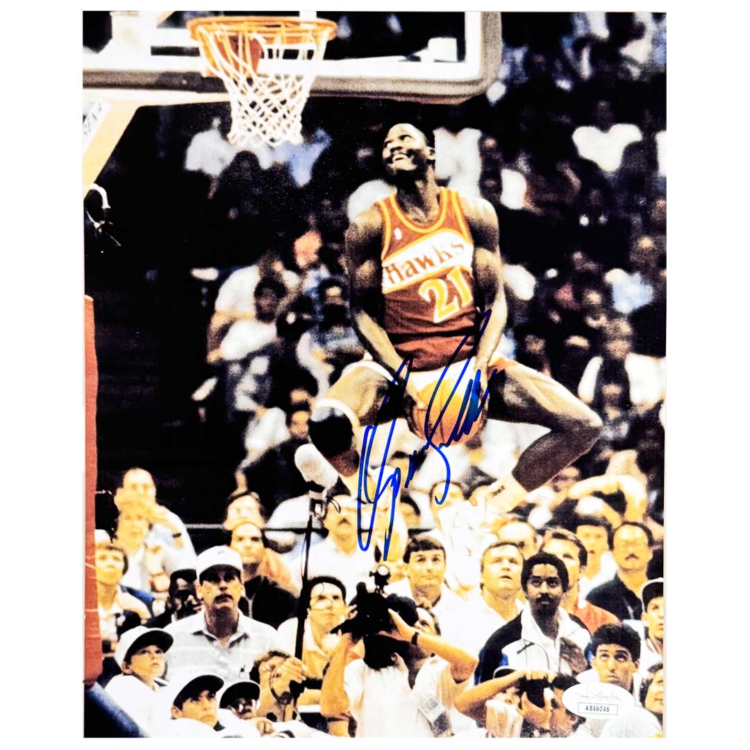 Dominique Wilkins Signed Atlanta Pose 1 Basketball 8X10 Photo (Jsa)