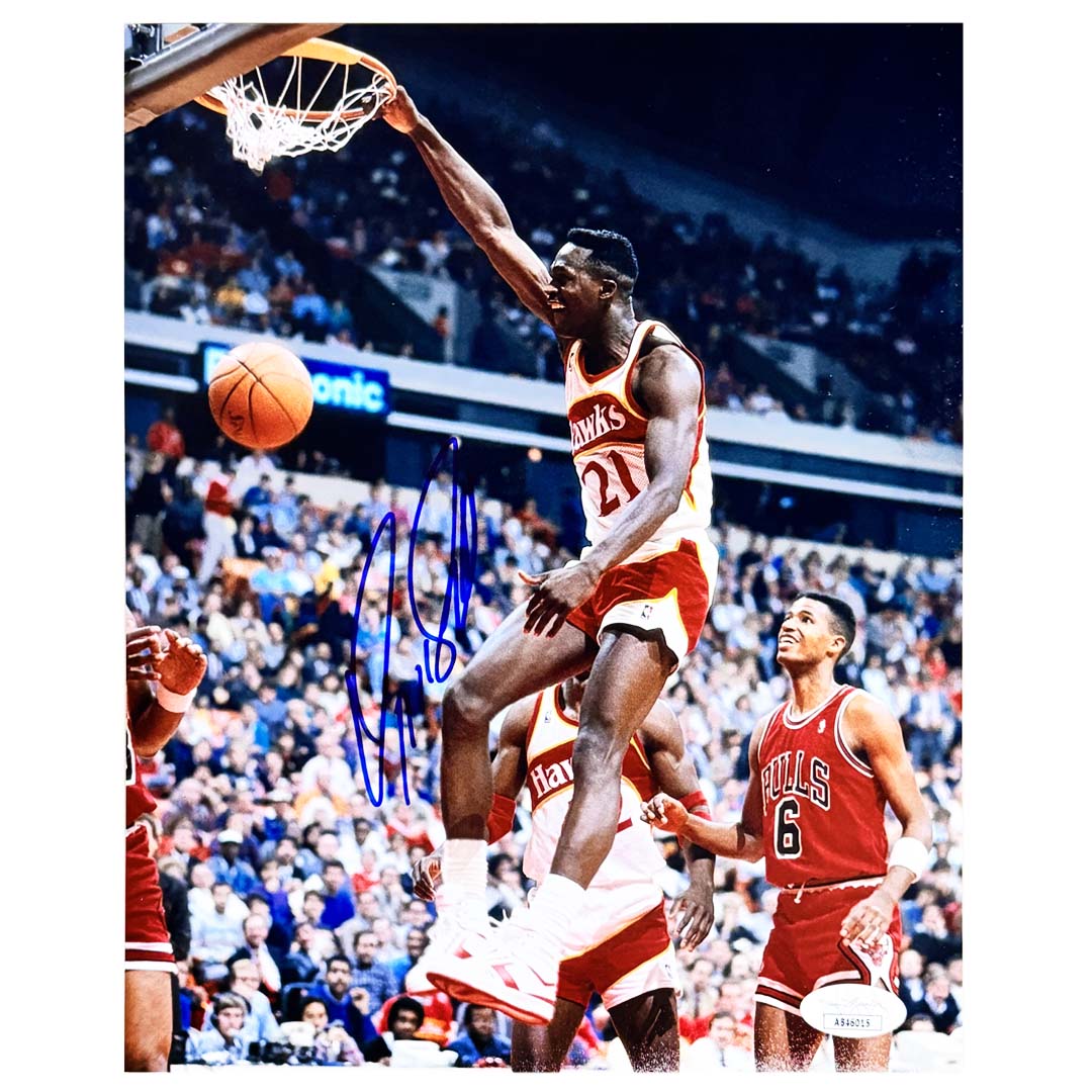 Dominique Wilkins Signed Atlanta Pose 3 Basketball 8X10 Photo (Jsa)