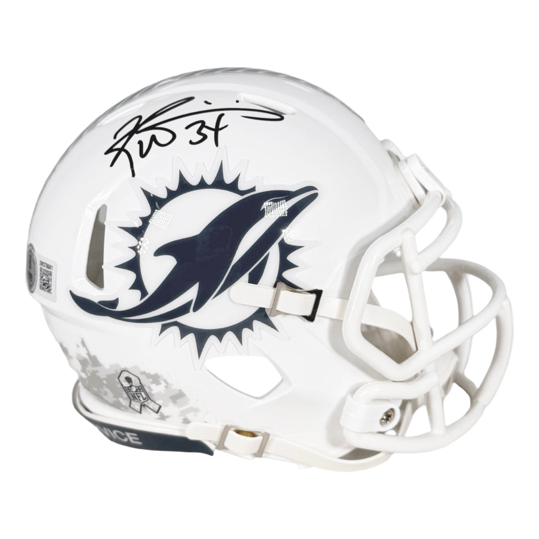 Ricky Williams Signed Miami Dolphins Salute To Service 2024 Mini Football Helmet (Beckett)